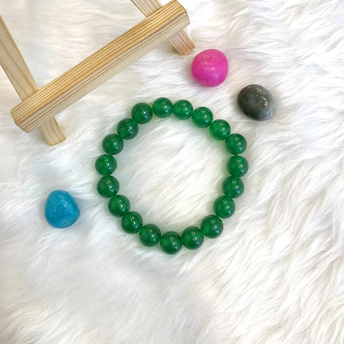 Unisex Green Aventurine Beaded Bracelet - Adjustable Natural Gemstone Wristband
