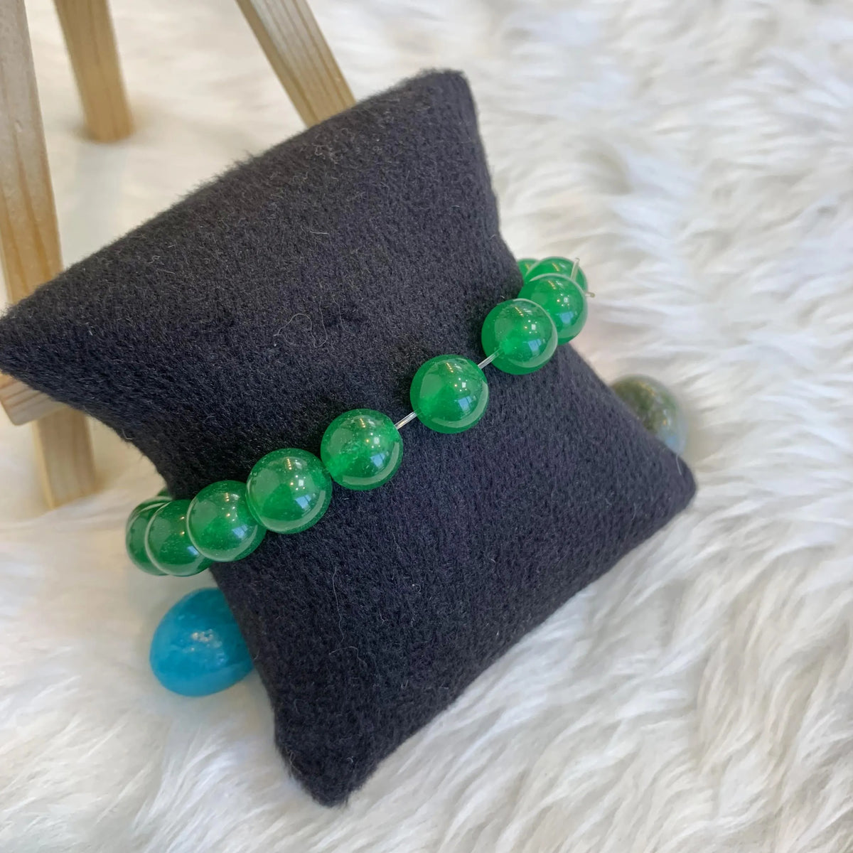 Unisex Green Aventurine Beaded Bracelet -  Adjustable Natural Gemstone Wristband