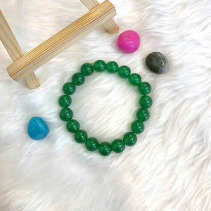 Unisex Green Aventurine Beaded Bracelet -  Adjustable Natural Gemstone Wristband